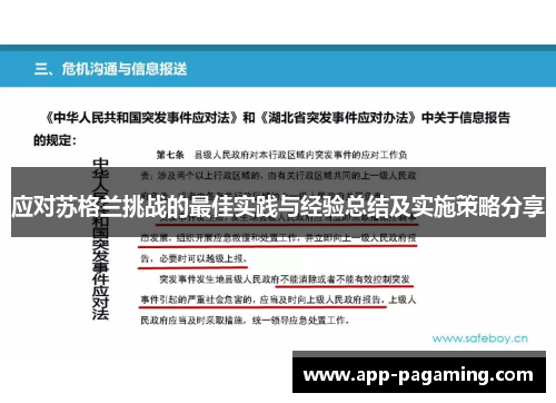 应对苏格兰挑战的最佳实践与经验总结及实施策略分享